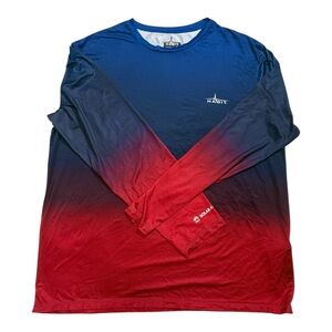 Habit Mens XL Seagrass Cove Red Americana UPF 40+ Performance Blue outdoor